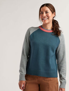 Women's Mendocino Crew Neck Sweater Colorblock