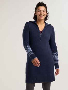 Quarter Zip Washable Wool Sweater Dress Tropo