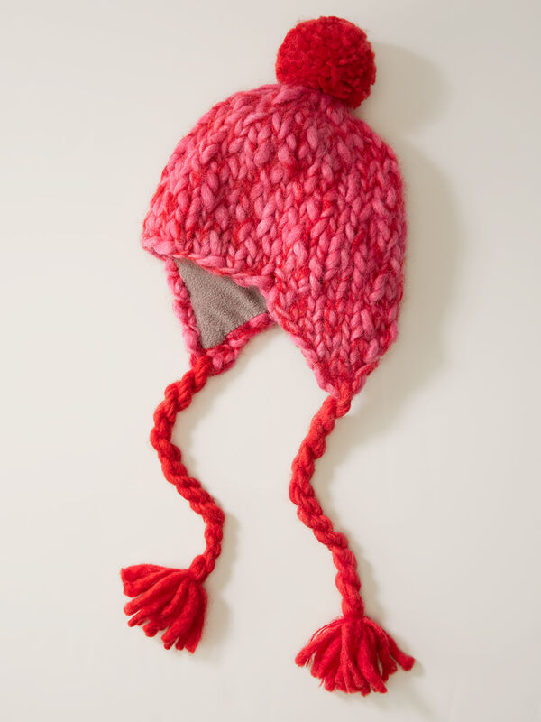 French Knot Women’s Daphne Handcrafted Wool Earflap Beanie